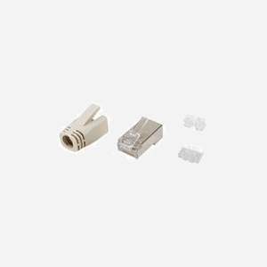 Equip 121182 : Connecteur RJ-45 Mâle Cat6a Blindé, Contacts Or, Corps Acier Inox/Transparent/Blanc, Conditionnement 100 Pièces - Miniature 1