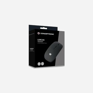 Conceptronic LORCAN01B Souris Bluetooth 5.2 Optique 1600 DPI Ambidextre 4 Boutons Programmables Pile AAA Compatible Windows/macOS Noir - Miniature 5