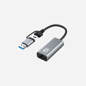 LevelOne USB-0423 Adaptateur Réseau USB 3.2 Gen 1 (3.1 Gen 1) vers Ethernet 2.5 Gigabit, RJ-45, Wake-on-LAN, Compatible Windows/macOS/Linux/Android/iOS