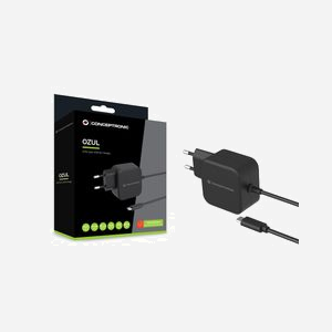 Conceptronic OZUL04BE Chargeur Secteur Universel 67W USB Power Delivery 3.0 GaN, 1 Port USB-C, 100-240V, Câble 1.8m, Protections Surchauffe/Surcharge/Court-circuit, Noir - Miniature 4