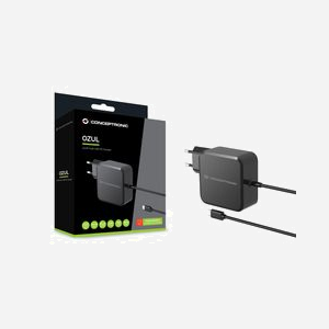 Conceptronic OZUL05BE : Chargeur Secteur Universel 100W USB Power Delivery 3.0 GaN, 5-20V/5A, câble 1.8m, protections surcharge/surchauffe/court-circuit. - Miniature 3