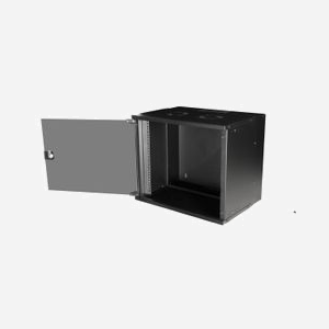 Equip EWM-09-5440-B Rack Mural 9U Acier Noir Porte Verre Trempé 463x174x400mm Profondeur Montage 36-38cm Verrouillage Clé - Miniature 3