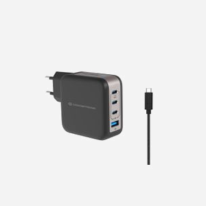 Conceptronic ALTHEA18B Chargeur Secteur Universel 100W GaN, 3x USB-C Power Delivery 3.0, 1x USB-A Quick Charge 3.0, Noir, Câble 1.5m