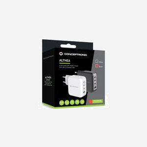 Conceptronic ALTHEA18B Chargeur Secteur Universel 100W GaN, 3x USB-C Power Delivery 3.0, 1x USB-A Quick Charge 3.0, Noir, Câble 1.5m - Miniature 2