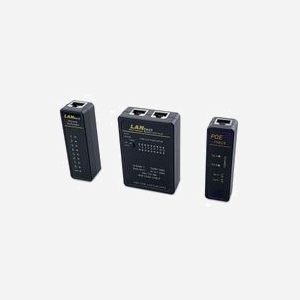 Testeur de câble réseau Equip 129968 : BNC, RJ11, RJ12, RJ45, PoE testing, 4 ports RJ45, LED, 9V, RoHS, 109x23.5x80mm, housse de rangement incluse - Miniature 1
