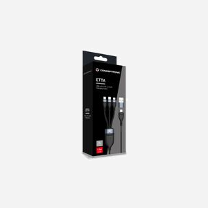 Conceptronic ETTA05B15 Câble USB 2.0 1.5m USB-C vers USB-C/Micro-USB B/Lightning, Adaptateur USB-A, Power Delivery 60W, Noir - Miniature 3