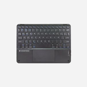 Conceptronic TOBIN01BES Clavier Bluetooth QWERTY Espagnol Noir, Universel, Touchpad Intégré, Bluetooth 5.4, Compatible Windows/Mac/iOS/iPadOS, Batterie Rechargeable, 245x175x6mm, 205g