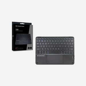 Conceptronic TOBIN01BES Clavier Bluetooth QWERTY Espagnol Noir, Universel, Touchpad Intégré, Bluetooth 5.4, Compatible Windows/Mac/iOS/iPadOS, Batterie Rechargeable, 245x175x6mm, 205g - Miniature 5