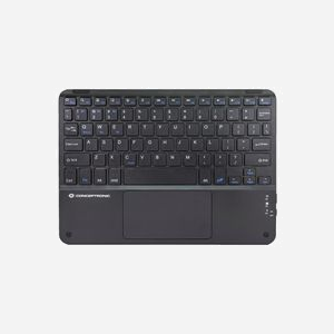 Conceptronic TOBIN01BUS : Clavier Universel Bluetooth 5.4 QWERTY US 80-87% noir, Pavé Tactile, Compatible Windows/macOS/iOS/iPadOS, 245x175x6mm