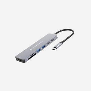 Conceptronic DONN28G Dock USB 3.2 Gen 1 Type-C Gris - 2x USB-A, 3x USB-C, HDMI 4K, Lecteur Cartes SD/MicroSD, Power Delivery 100W, Compatible Windows/macOS/Android - Miniature 3