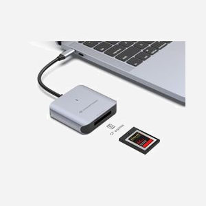 Conceptronic BIAN08G Lecteur CFexpress 2.0 Type B - USB 3.2 Gen 2 Type-C - Aluminium Gris - 10000 Mbit/s - Support Windows/macOS/Android - Miniature 3