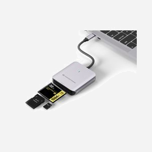 Conceptronic BIAN09G Lecteur Cartes Mémoire USB 3.2 Gen 2 Type-C Gris - CFast 2.0, MicroSD/SD - 10000 Mbit/s - Aluminium - Windows/macOS/Android - Miniature 3