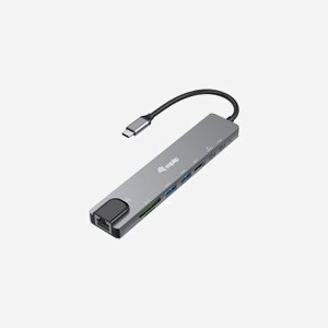 Equip 133497 Station d'accueil USB Type-C, Power Delivery 100W, Ethernet Gigabit, Lecteur MicroSD, USB 3.2 Gen 1, HDMI 1.4, Noir/Gris - Miniature 1