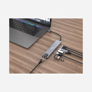 Equip 133497 Station d'accueil USB Type-C, Power Delivery 100W, Ethernet Gigabit, Lecteur MicroSD, USB 3.2 Gen 1, HDMI 1.4, Noir/Gris - Miniature 3