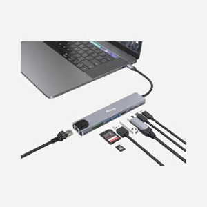 Equip 133497 Station d'accueil USB Type-C, Power Delivery 100W, Ethernet Gigabit, Lecteur MicroSD, USB 3.2 Gen 1, HDMI 1.4, Noir/Gris - Miniature 4