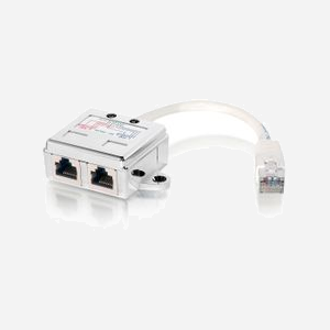 Equip 127603 Séparateur Voix/Données Cat5e Mâle/Femelle 0.15m Métallique/Blanc - Double Port RJ-45, 8 broches, 58x22x150mm, -40°C à 80°C