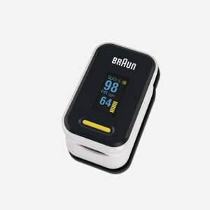 Braun YK-81CEU Oxymètre de pouls Noir/Acier inoxydable, SpO2 70-100% +/-3%, Écran OLED, Alimentation batterie, Certifié CE - Miniature 1