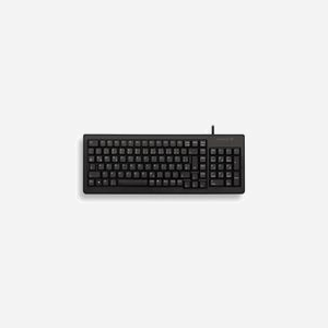 CHERRY G84-5200 Clavier Compact AZERTY FR, USB/PS2, Technologie Cherry ML, 104 touches, 374x139x18mm, Durée de vie 20M frappes, Noir