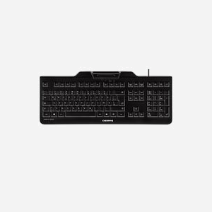 Clavier CHERRY KC 1000 SC USB QWERTZ Allemand Noir - Membrane, 105 touches, Hub USB, Longueur câble 1.8m, Compatible Windows/macOS/Linux - Miniature 1