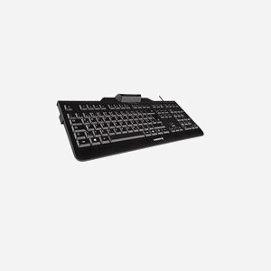 Clavier CHERRY KC 1000 SC USB QWERTZ Allemand Noir - Membrane, 105 touches, Hub USB, Longueur câble 1.8m, Compatible Windows/macOS/Linux - Miniature 2