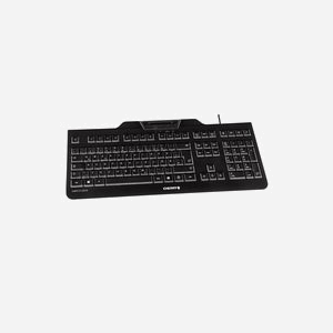 Clavier CHERRY KC 1000 SC USB QWERTZ Allemand Noir - Membrane, 105 touches, Hub USB, Longueur câble 1.8m, Compatible Windows/macOS/Linux - Miniature 3