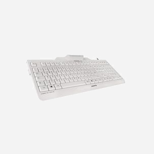 CHERRY KC 1000 SC - Clavier Universel USB AZERTY Belge Blanc - 105 touches, lecteur Smart Card, câble 1.8m, 458x188x46mm, 840g - Miniature 3