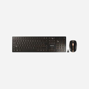 CHERRY DW 9100 SLIM Ensemble Clavier QWERTZ Allemand et Souris sans Fil RF 2.4GHz + Bluetooth, Portée 10m, Batterie 650mAh, 2400 DPI - Miniature 1