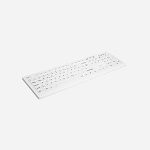 Clavier Médical CHERRY AK-C8100F-U1-W/US USB QWERTY US Membrane 105 touches Blanc, 449x142x26mm, compatible Windows/macOS/Linux, certifications CE/RoHS/FCC - Miniature 2