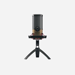 CHERRY UM 9.0 PRO RGB Microphone de Table USB 24-bit/192kHz Noir/Cuivre, Sortie Casque, SPL 122dB, Câble 2.5m, Compatible Windows/macOS
