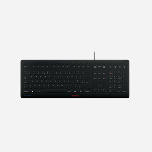CHERRY STREAM PROTECT - Clavier USB QWERTY, membrane protectrice Active Key, 115 touches, Switch ciseaux, durée 10M caractères, noir - JK-8502GB-2