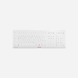 CHERRY Stream Clavier Universel Blanc, QWERTZ Allemand, Connectivité USB & Sans Fil 2.4GHz, 115 Touches Cherry SX, Portée 10m, Alimentation Piles AA. - Miniature 1
