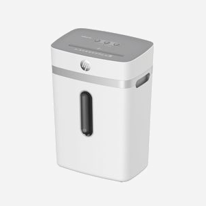 HP OneShred 12CC Destructeur Papier Coupe Particules 4x4mm (P-4) 22cm 12 Feuilles, Bac 23L, 65dB, Anti-Bourrage, Blanc, 345x235x485mm - Miniature 1
