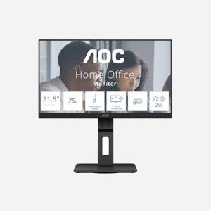 AOC 22E2UMF - Moniteur LED 21.5" Full HD 1920x1080 VA 75Hz, Hub USB 3.2, HDMI/DisplayPort, Ajustable en Hauteur, Speakers 2x2W, Adaptive Sync - Miniature 1