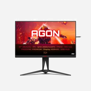 AOC AG275QX/EU : Écran PC 27" QHD IPS 2560x1440 170Hz 1ms GtG, DisplayHDR 400, FreeSync Premium, Hub USB 3.2, Noir/Rouge