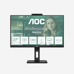 AOC Q27P3QW Moniteur 27" IPS QHD 2560x1440 75Hz 4ms 350cd/m² Webcam 2MP Windows Hello™ USB 3.2 Gen 1 Haut-parleurs intégrés