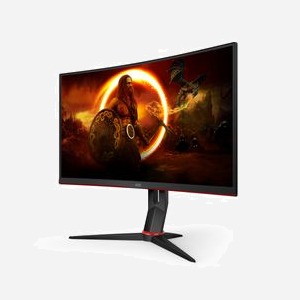 AOC CQ27G2S/BK Moniteur PC 27" Quad HD (2560x1440) VA 165Hz 4ms incurvé 1500R, HDMI 2.0/DisplayPort 1.4, HDR10, Noir/Rouge - Miniature 2
