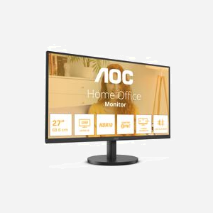 AOC U27B3M - Moniteur LCD 27" 4K UHD (3840x2160) VA 60Hz, 4ms, HDR10, AdaptiveSync, HDMI 2.0/DisplayPort 1.4, Noir, Haut-parleurs intégrés - Miniature 1