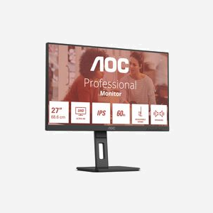 AOC U27E3UF Moniteur 27" 4K Ultra HD IPS LED 3840x2160 60Hz, 4ms GTG, 350cd/m², HDMI 2.0/DisplayPort 1.4, Hub USB 3.2, Adaptive Sync, Noir - Miniature 2