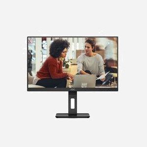 AOC U27E3UF Moniteur 27" 4K Ultra HD IPS LED 3840x2160 60Hz, 4ms GTG, 350cd/m², HDMI 2.0/DisplayPort 1.4, Hub USB 3.2, Adaptive Sync, Noir - Miniature 3