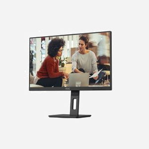 AOC U27E3UF Moniteur 27" 4K Ultra HD IPS LED 3840x2160 60Hz, 4ms GTG, 350cd/m², HDMI 2.0/DisplayPort 1.4, Hub USB 3.2, Adaptive Sync, Noir - Miniature 4