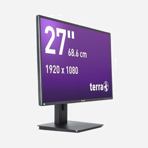 TERRA Ecran LED 27" Full HD (1920x1080) IPS 75Hz, 5ms, 300cd/m², DP/HDMI, VESA 100x100, Noir - Référence 3030207 - Miniature 2