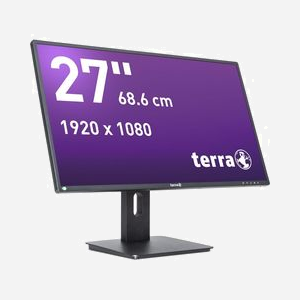 TERRA Ecran LED 27" Full HD (1920x1080) IPS 75Hz, 5ms, 300cd/m², DP/HDMI, VESA 100x100, Noir - Référence 3030207 - Miniature 3