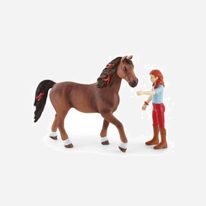 schleich Horse Club : Figurine Hannah & Cayenne, réf. 42539. Cheval Quarter Horse avec figurine articulée, accessoires d'équitation Western. 5-12 ans. Dimensions : 155x50x180mm. - Miniature 2