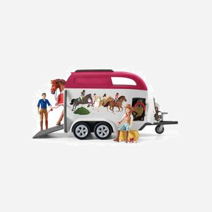 schleich HORSE CLUB 42535 Grand Voyage Équestre : SUV, Van, Figurine, Jument Holstein & Accessoires (Âge 5-12 ans). Dimensions: 500x200x220 mm. - Miniature 4