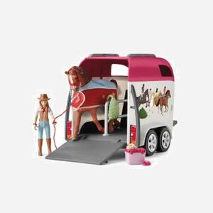 schleich HORSE CLUB 42535 Grand Voyage Équestre : SUV, Van, Figurine, Jument Holstein & Accessoires (Âge 5-12 ans). Dimensions: 500x200x220 mm. - Miniature 5