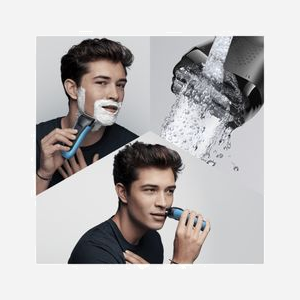 Braun Series 3 Shave&Style 3010BT Rasoir à Grille Noir/Bleu avec Technologie 2 SensoFoil, 1 Middle Trimmer, et 5 Kammen 17mm, Batterie NiMH 45min - Miniature 3