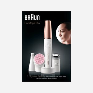 Braun FaceSpa Pro 81636295 Épilateur Visage 3-en-1, 10 Pince(s), Blanc/Bronze, Batterie 12V, Autonomie 1h, Wet&Dry, avec Brosse Nettoyante et Station de Base - Miniature 2