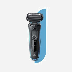 Braun Series 5 50-M1000s Rasoir à Grille Noir/Bleu, Batterie Li-Ion 50min Autonomie, Wet & Dry, Têtes Flexibles, 100-240V - Miniature 1