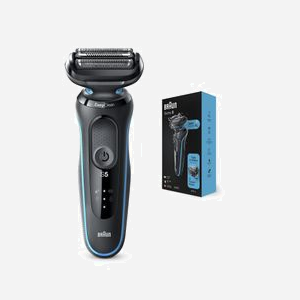 Braun Series 5 50-M1000s Rasoir à Grille Noir/Bleu, Batterie Li-Ion 50min Autonomie, Wet & Dry, Têtes Flexibles, 100-240V - Miniature 4