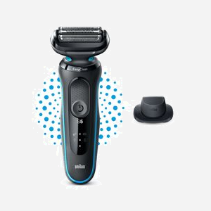 Braun Series 5 51-M1200s Rasoir Grille AutoSense Noir/Bleu, Tondeuse, Batterie Li-Ion 50min, Recharge 1h, Wet&Dry, EasyClean - Miniature 2